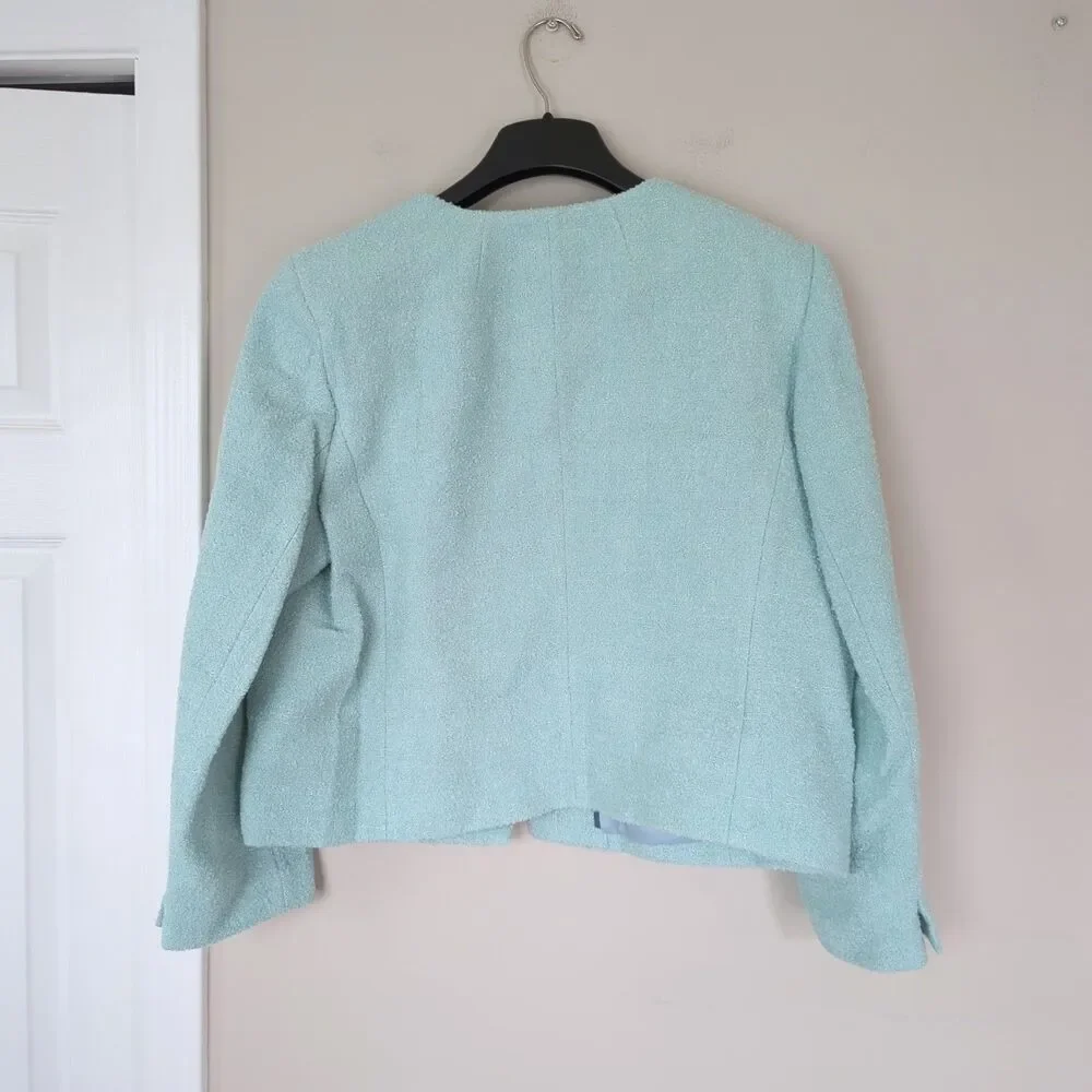 J. Crew NWT Lady Jacket Blazer Faded Mint Textured Boucle Tweed Chic Plus 24